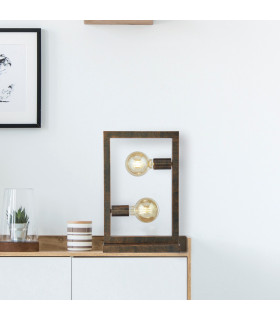 Oblong 2 Light Table Lamp Rustic Brown_Room