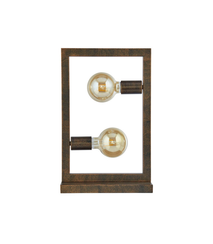 Oblong 2 Light Table Lamp Rustic Brown_Off