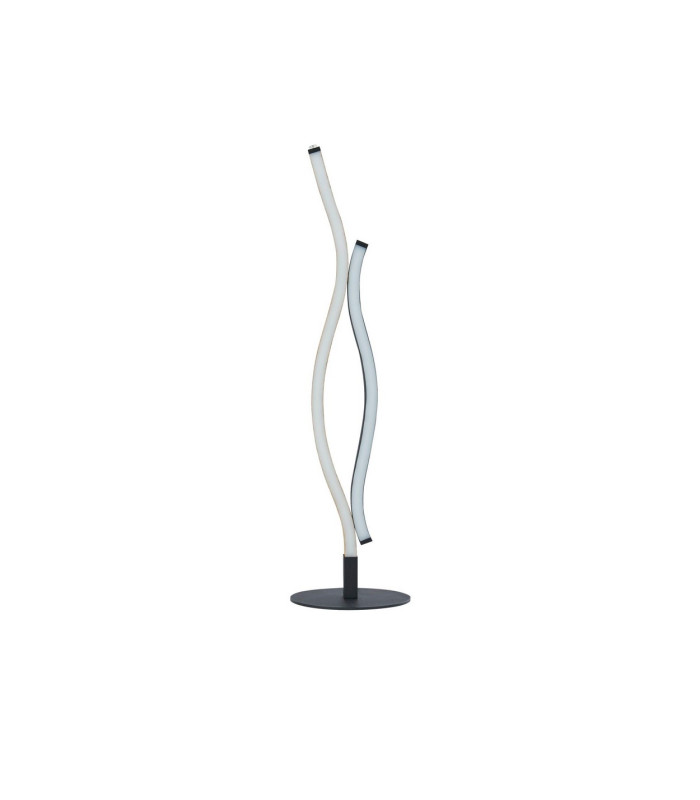 Bloom Swirl LED Table Lamp Black With Wood Effect_Off