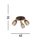 Spinny 3 Light Round Spotlight- Wood & Black Metal_Line