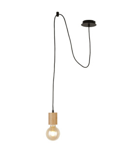 Spinny Ceiling Pendant Wood & Black Metal_Main
