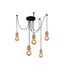 Spinny 5 Light Ceiling Pendant Wood & Black Metal_Main