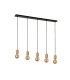 Spinny 5 Light Bar Ceiling Pendant- Wood & Black Metal_Off