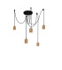Spinny 5 Light Ceiling Pendant Wood & Black Metal_Off