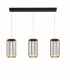 Circolo 3 Light Cage LED Bar Ceiling Pendant Black Metal_Main