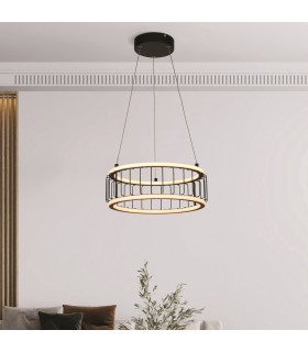Circolo Cage LED Drum Ceiling Pendant Black Metal_Room