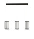 Circolo 3 Light Cage LED Bar Ceiling Pendant Black Metal_Off