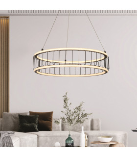 Circolo Cage LED Drum Ceiling Pendant Black Metal_Room