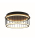 Circolo Cage LED Flush Ceiling Light Black Metal_Main