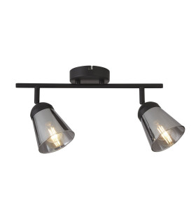 Mega 2 Light Spotlight Black Metal With Smoked Glass_Main