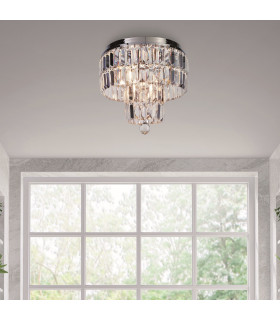 Empire 4 Light Ceiling Light Chrome & Clear Glass IP44_Room