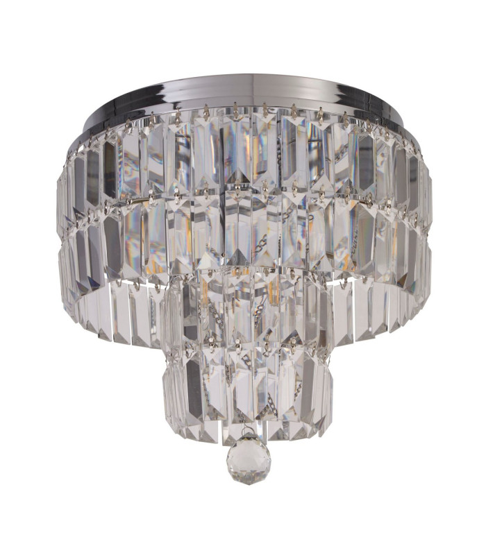 Empire 4 Light Ceiling Light Chrome & Clear Glass IP44_Off