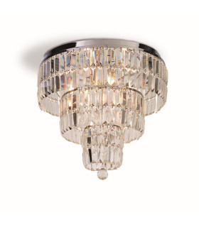 Empire 6 Light Ceiling Light Chrome & Clear Glass IP44_Main