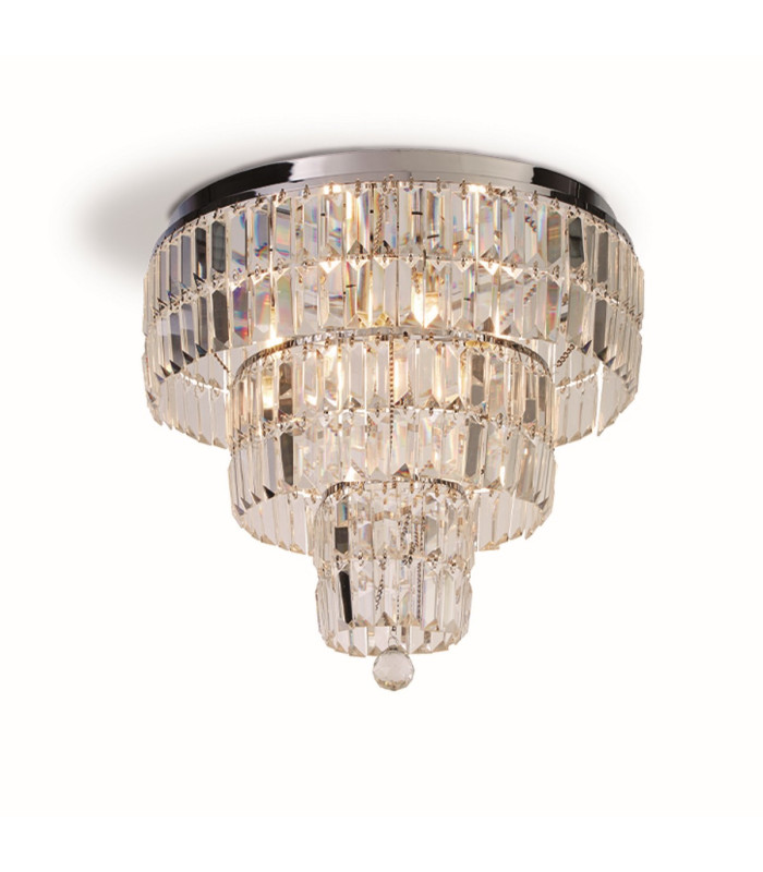 Empire 6 Light Ceiling Light Chrome & Clear Glass IP44_Main