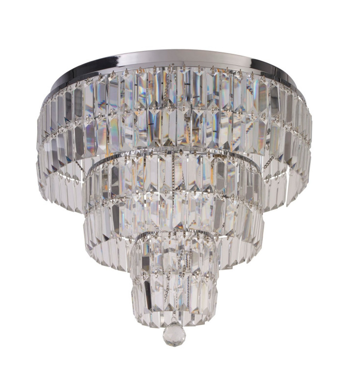 Empire 6 Light Ceiling Light Chrome & Clear Glass IP44_Off