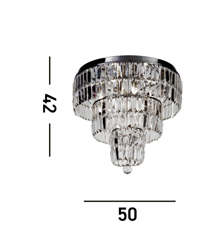 Empire 6 Light Ceiling Light Chrome & Clear Glass IP44_Line