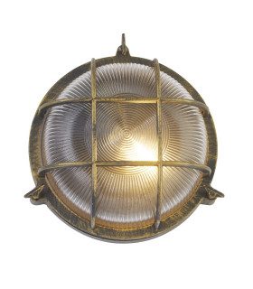 Bulkhead Outdoor Light Black Gold Aluminium IP44_Main