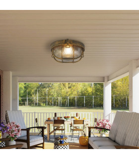 Bulkhead Outdoor Light Black Gold Aluminium IP44_Room