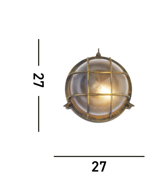 Bulkhead Outdoor Light Black Gold Aluminium IP44_Line