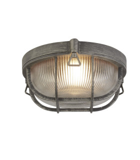 Bulkhead Outdoor Light Black Silver Aluminium IP44_Main