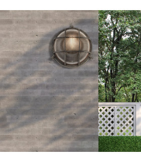 Bulkhead Outdoor Light Black Silver Aluminium IP44_Room