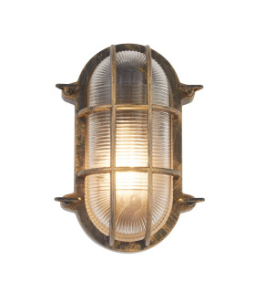Bulkhead Outdoor Light Black Gold Aluminium IP44_Main