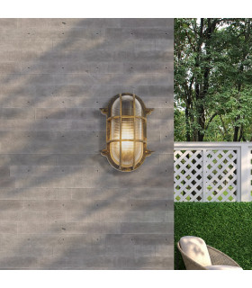 Bulkhead Outdoor Light Black Gold Aluminium IP44_Room