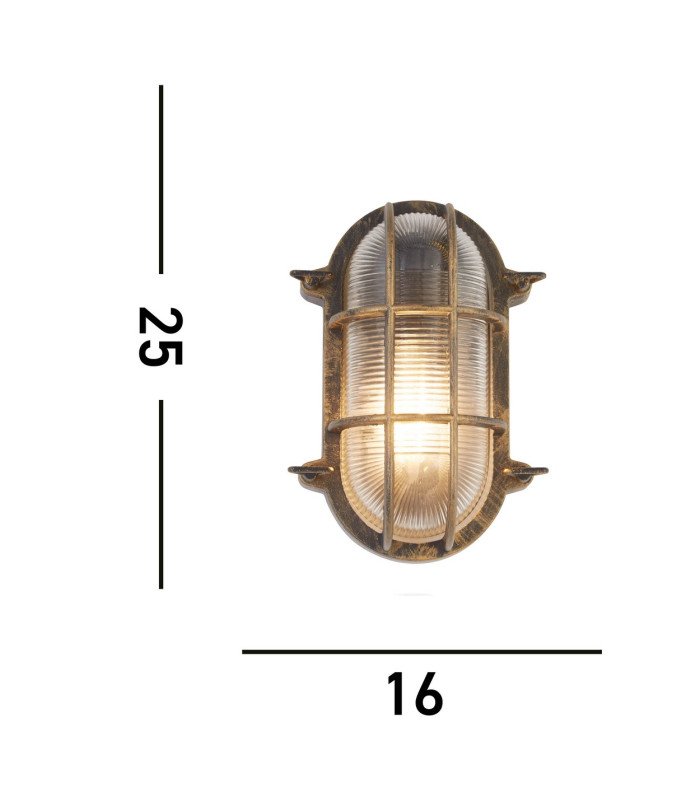 Bulkhead Outdoor Light Black Gold Aluminium IP44_Line