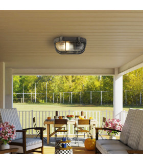 Bulkhead Outdoor Light Black Silver Aluminium IP44_Room