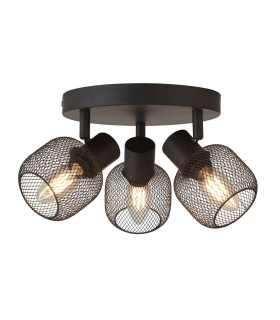 Meshy 3 Light Cage Round Spotlight Black_Main