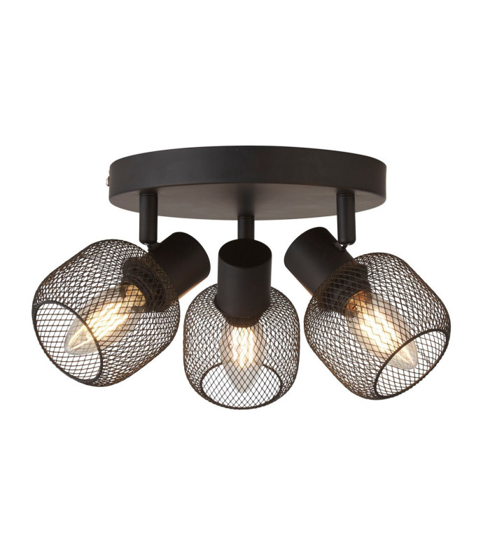 Meshy 3 Light Cage Round Spotlight Black_Main