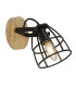 Vision Cage Round Wall Light Matt Black & Wood_Main