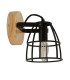 Vision Cage Round Wall Light Matt Black & Wood_Off