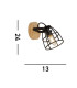Vision Cage Round Wall Light Matt Black & Wood_Line