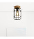 Vision Cage Ceiling Light Matt Black & Wood_Room