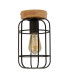 Vision Cage Ceiling Light Matt Black & Wood_Off