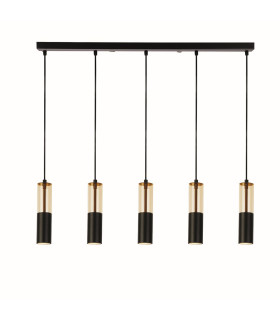 Merrygold 5 Light Bar Ceiling Pendant Amber Acrylic & Black_Main