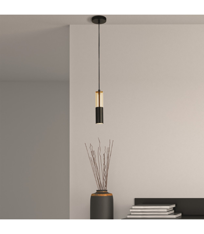 Merrygold Ceiling Pendant Amber Acrylic & Black_Room