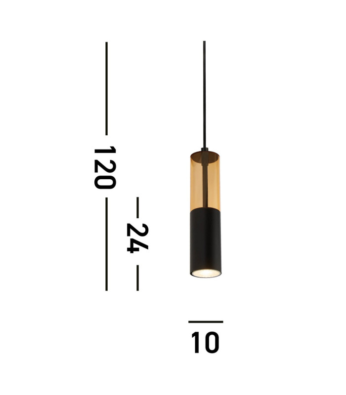 Merrygold Ceiling Pendant Amber Acrylic & Black_Line