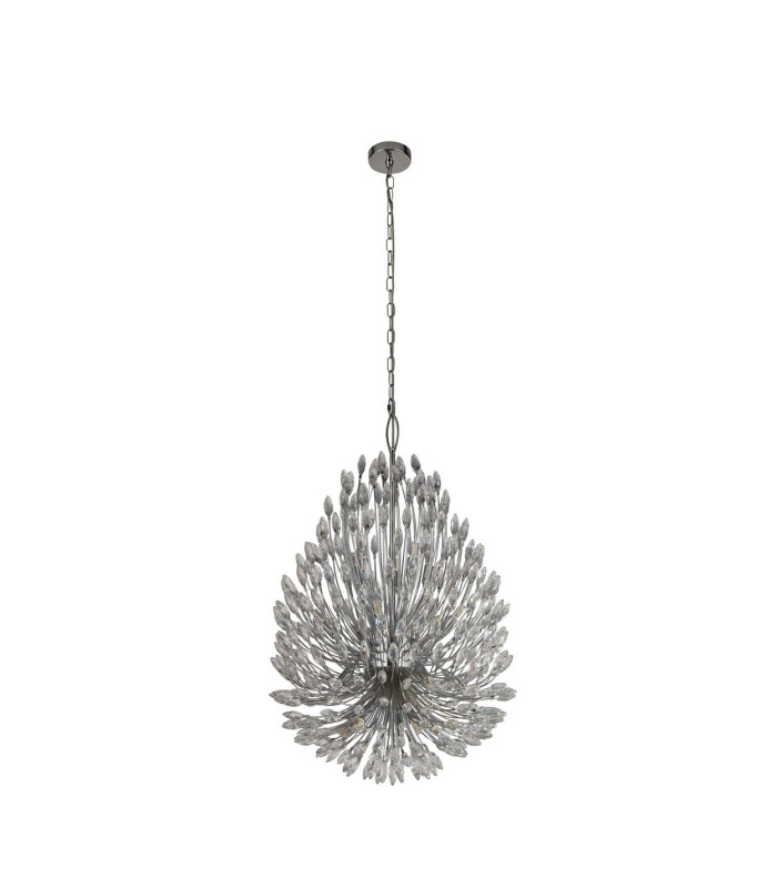 Peacock 20 Light Ceiling Pendant Crystal & Metal_Off