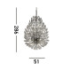 Peacock 20 Light Ceiling Pendant Crystal & Metal_Line