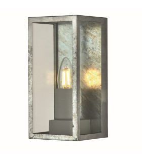 Box II Outdoor Wall Light Silver & Clear Glass IP44_Main