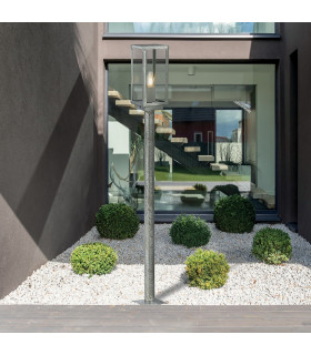 Box II 900mm Outdoor Post Silver & Clear Glass IP44_Room