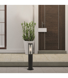 Batton 450mm Outdoor Post Black & Smoked Diffuser IP44_Room
