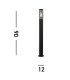Batton 900mm Outdoor Post Black & Smoked Diffuser IP44_Line