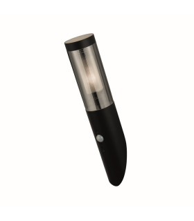Batton Outdoor PIR Wall Light Black & Smoked DiffuserIP44_Main