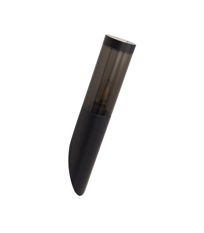 Batton Outdoor Wall Light Black & Smoked Diffuser IP44_Off