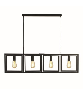 Plaza 4 Light Adjustable Ceiling Pendant Matt Black_Main