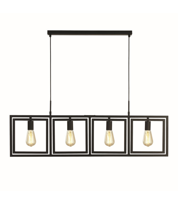 Plaza 4 Light Adjustable Ceiling Pendant Matt Black_Main