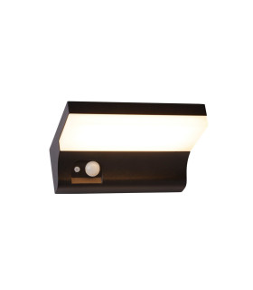 Solar LED Wall Light with PIR Motion Sensor Black_Main